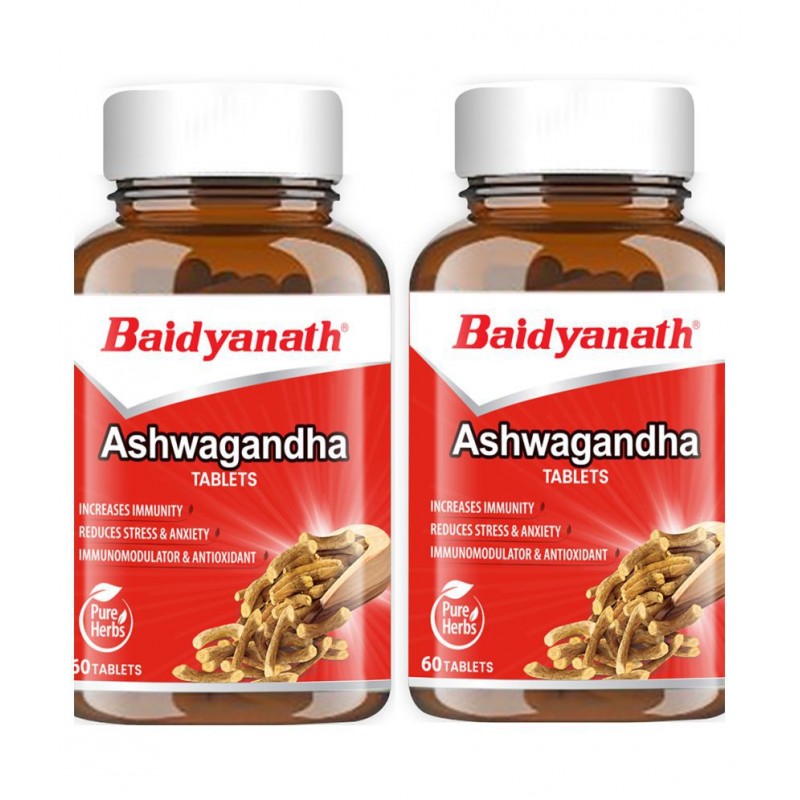 Baidyanath Ashwagandha- 120 TB (60 Tab, 60 Tab) Tablet 60 no.s Pack of 2