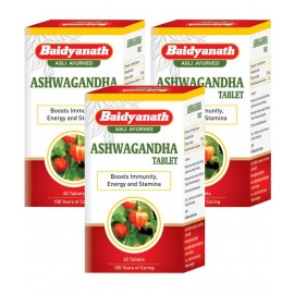 Baidyanath Ashwagandha Tablet 60 no.s Pack of 3