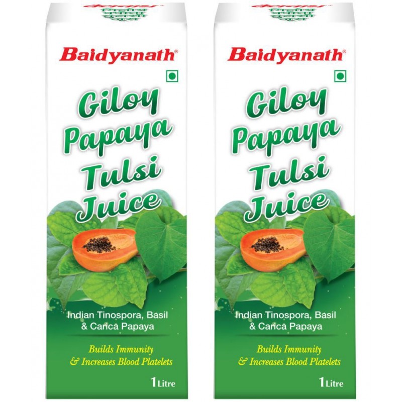 Baidyanath Giloy Papaya Tulsi Juice Liquid 2 l Pack Of 2