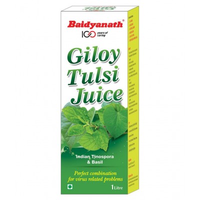 Baidyanath Giloy Tulsi Juice - 1 L (Pack of 2) Liquid 1 gm