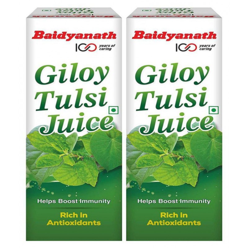 Baidyanath Giloy Tulsi Juice - 1 L (Pack of 2) Liquid 1 gm