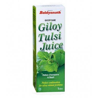 Baidyanath Giloy Tulsi Juice - 1 Ltr (Pack of 3) Liquid 1 gm Pack of 3