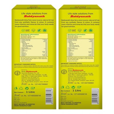 Baidyanath Giloy Tulsi Juice (1 L) Liquid 1 gm