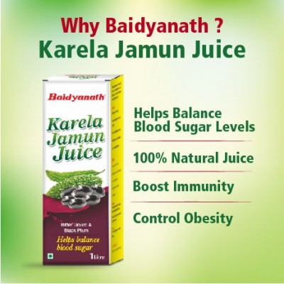 Baidyanath Karela Jamun Juice (1L) Liquid 1 L Pack of 1