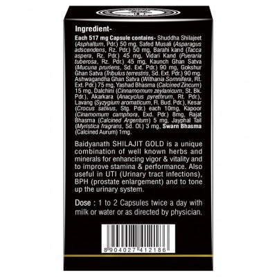 Baidyanath Shilajit Gold | Pack of 2 (10 Capsules) Capsule 10 no.s Pack of 1