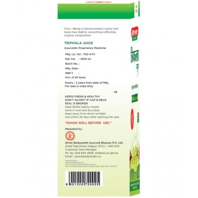 Baidyanath Triphala Juice Liquid 1 l Pack Of 1