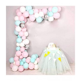 Balloon Junction Themez Only Baby Shower Party Decoration Balloons Combo (Baby Pink / Aqua / Std White / Silver Chrome) - 50 pcs pack Balloon Junction Themez Only Baby Shower Party Decoration Balloons Combo (Baby Pink / Aqua / Std White / Silver Chrome) - 50 pcs pack