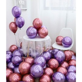 Balloon Junction Themez Only Metallic HD Chrome Metallic Balloons Combo for Decoration Birthday / Baby Shower / Anniversary (Chrome Pink, Chrome Purple) - Pack of 30 pcs