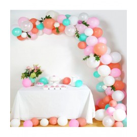 Balloon Junction Themez Only Multicolor Pastel Balloon Garland Party Decoration Kit - 52 pcs (Baby Pink , Peach , Aqua & White)