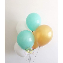 Balloon Junction Themez Only Pastel Color Balloons for Decoration - Pack of 51 pcs (Aqua , Gold and White) Balloon Junction Themez Only Pastel Color Balloons for Decoration - Pack of 51 pcs (Aqua , Gold and White)