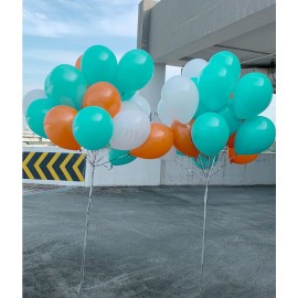 Balloon Junction Themez Only Pastel Color Balloons for Decoration - Pack of 51 pcs (Aqua , Peach and White)