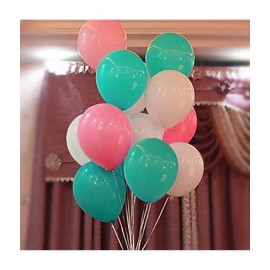 Balloon Junction Themez Only Pastel Color Balloons for Party Decoration (Teal , Pastel Pink and White) - Pack of 51 pcs