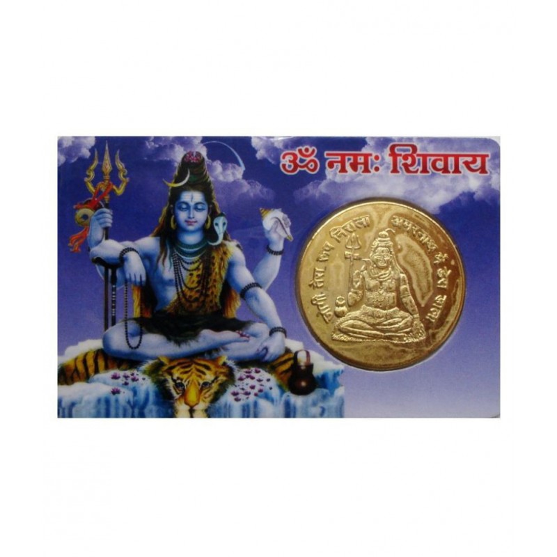 Banarascrafts Shiv Harhar Mahadev Pocket Yantra Golden Coin In Card Keep In Purse Wallet Home Banarascrafts Shiv Harhar Mahadev Pocket Yantra Golden Coin In Card Keep In Purse Wallet Home