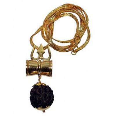 Banarascrafts Trishul Damru Locket Pendent Shiv Shakti Kawach Yantra Locket With Gold Plated Chain Gifts Banarascrafts Trishul Damru Locket Pendent Shiv Shakti Kawach Yantra Locket With Gold Plated Chain Gifts