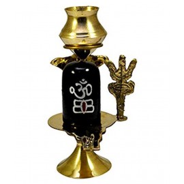 Bansiwal Brass Shaligram Shiva Ling Lingam Shivling Statue Decorative Showpiece - 7.62 cm  (Brass, Gold) Bansiwal Brass Shaligram Shiva Ling Lingam Shivling Statue Decorative Showpiece - 7.62 cm  (Brass, Gold)
