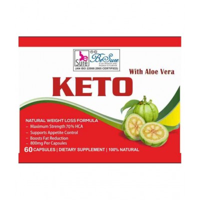 BeSure 100 % Keto Capsules with Aloe Vera 800 mg Unflavoured Single Pack