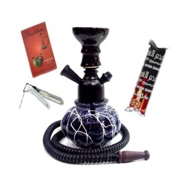 Being Nawab Black 21 cm Glass Table Hookah - Pack of 4