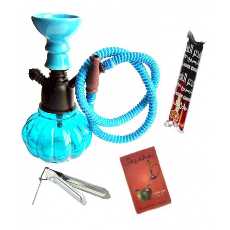 Being Nawab Blue 20 cm Glass Table Hookah - Pack of 4