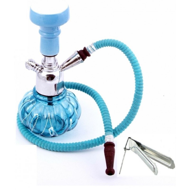 Being Nawab Blue 20 cm Glass Table Hookah