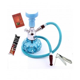 Being Nawab Blue 22 cm Glass Table Hookah - Pack of 1