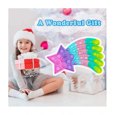 Best Baby gift Pack of 1 - Star Shape Pop Bubble, Fidget Popping Sounds Toy, BPA Free Silicone, Push Bubbles Toy for Autism Stress Reliever, Sensory Toy Pop It Toy