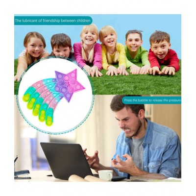 Best Baby gift Pack of 1 - Star Shape Pop Bubble, Fidget Popping Sounds Toy, BPA Free Silicone, Push Bubbles Toy for Autism Stress Reliever, Sensory Toy Pop It Toy