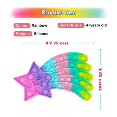 Best Baby gift Pack of 1 - Star Shape Pop Bubble, Fidget Popping Sounds Toy, BPA Free Silicone, Push Bubbles Toy for Autism Stress Reliever, Sensory Toy Pop It Toy