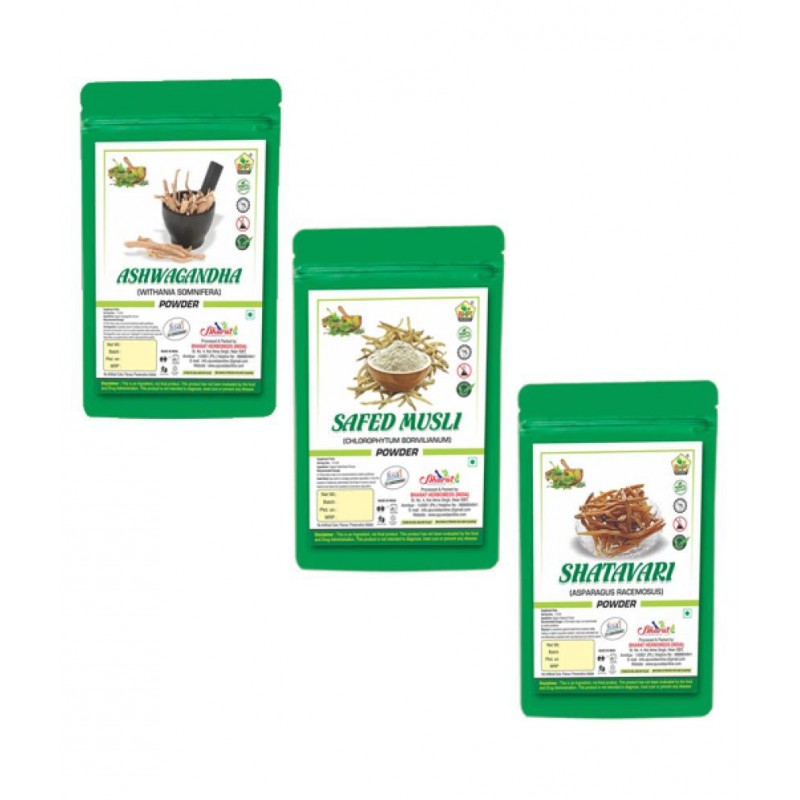 Bhpi Bharat Ashwagandha Shatavari Safed Musli Powder 300 gm