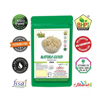 Bhpi Bharat Katira Gond | Tragacanth Gum | Edible Raw Herbs 200 gm