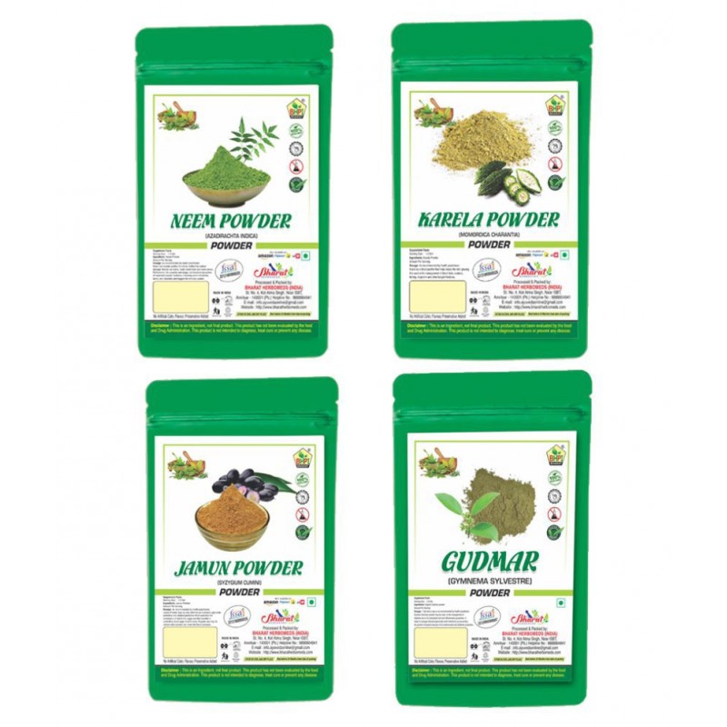 Bhpi Bharat Neem Karela Jamun Gudmar (100gm Each) Powder 400 gm