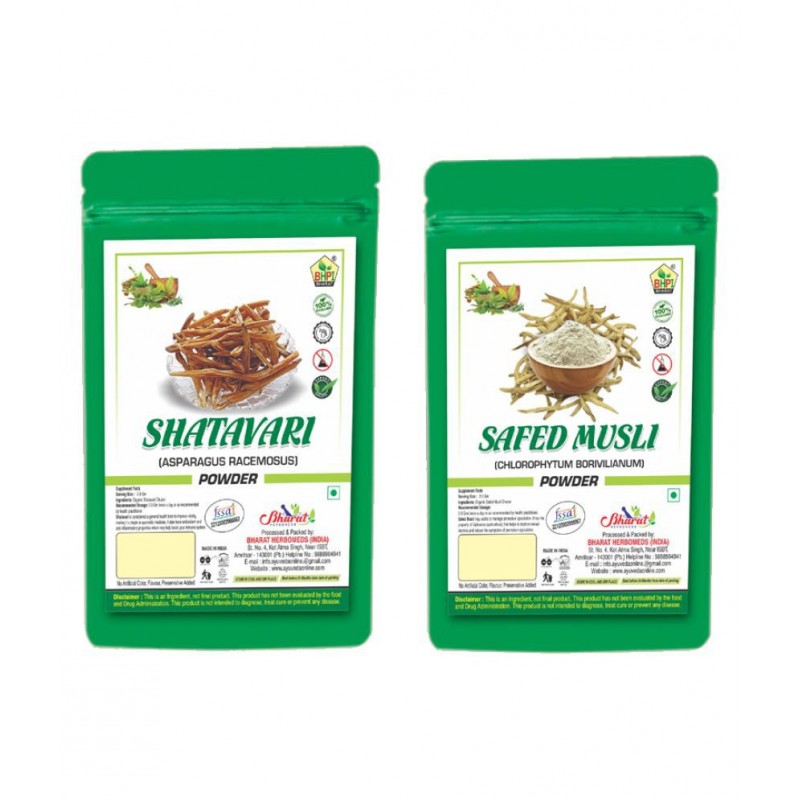 Bhpi Bharat Safed Musli & Shatavari Combo 100g Each Powder 200 gm