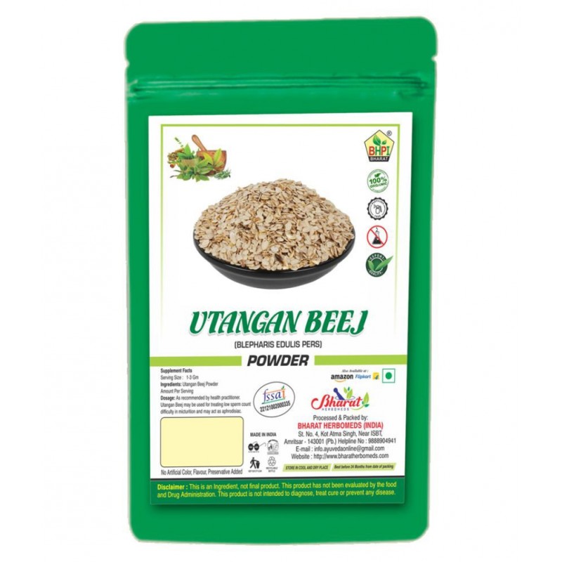 Bhpi Bharat Utangan Seeds | Blepharis Edulis Pers Raw Herbs 100 gm