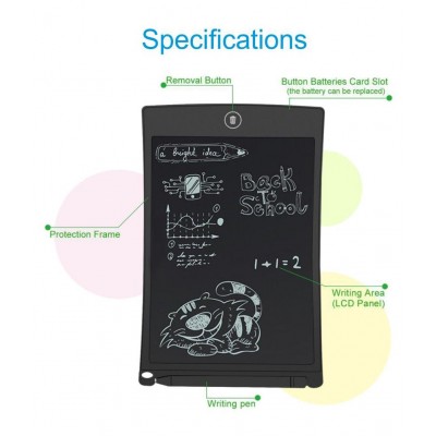 Bing Cherry Multi Color LCD E-Writer Electronic Writing Pad/Tablet Drawing Board (Paperless Memo Digital Tablet)(LCD pad for Writing) (8.5 Inch)