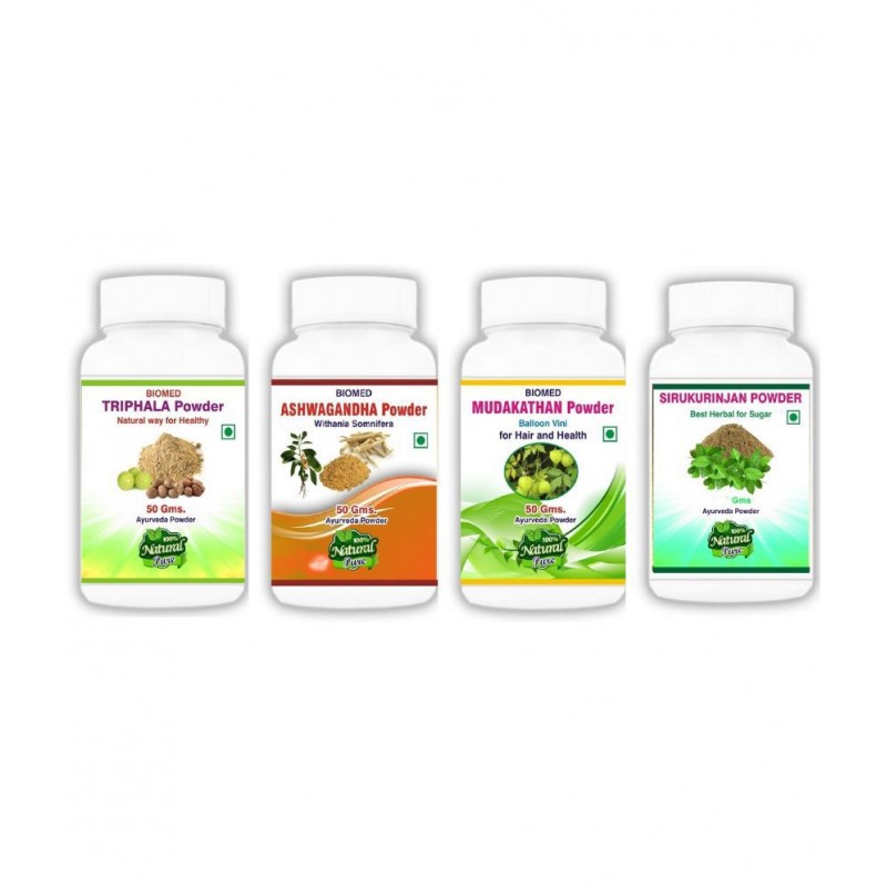 BioMed Triphala,Ashwa,Mudakathan,Sirukurinjan Powder 50 gm Pack Of 1 BioMed Triphala,Ashwa,Mudakathan,Sirukurinjan Powder 50 gm Pack Of 1