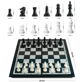 Black & White Magnetic Chess Set for All Ages
