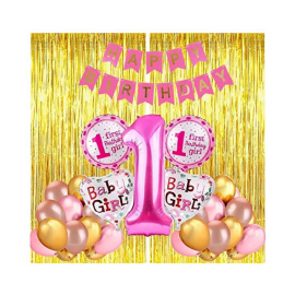 Blooms Baby girl 1st Birthday Decoration ( pack of 50 )