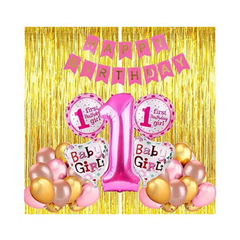 Blooms Baby girl 1st Birthday Decoration ( pack of 50 )