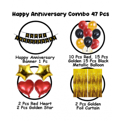 Blooms Event   Happy Anniversary Combo set (Pack of 47)