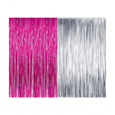 Blooms Event  Pink & Silver  theme  Haldi Ceremony Decoration Items   / HALDI CEREMONY, I LOVE YOU Foil Letters, Foil Curtains, Red Heart Balloons ( Pack of 33)