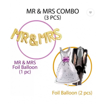 Blooms Event Perfect couple dress +MR& MRS Foil balloon