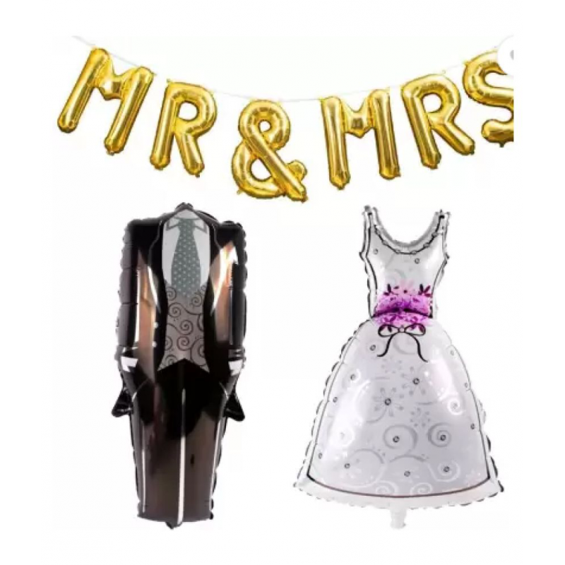 Blooms Event Perfect couple dress +MR& MRS Foil balloon