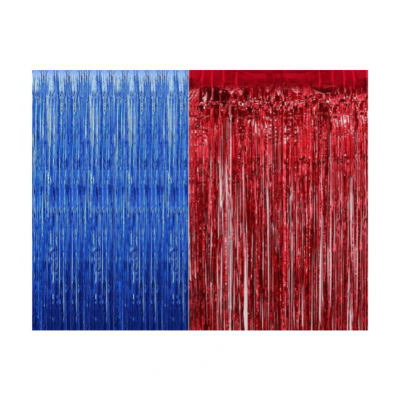 Blooms Event Red & Blue  Haldi Ceremony Decoration Items Golden Foil Letters, Hearts, Balloons and Curtains | 62 Pcs Party Decoration for Marriage