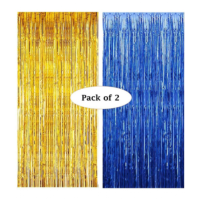 Blooms Event blue &golden    Mehendi Decoration Items Latex Balloons and Party Curtains for Background