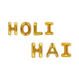 Blooms HOLI HAI - Balloon for Holi decoration - Golden (Pack of 1)