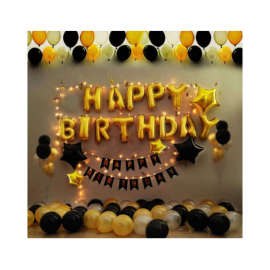 Blooms Happy Birthday Royal Balloons Decoration Kit Items Combo-42Pcs
