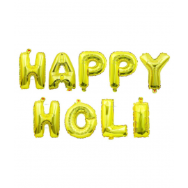 Blooms Happy Holi - Balloons for Holi Decoration - Golden
