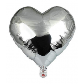 Blooms Heartbeat Heart shape Foil Balloon ( Silver)