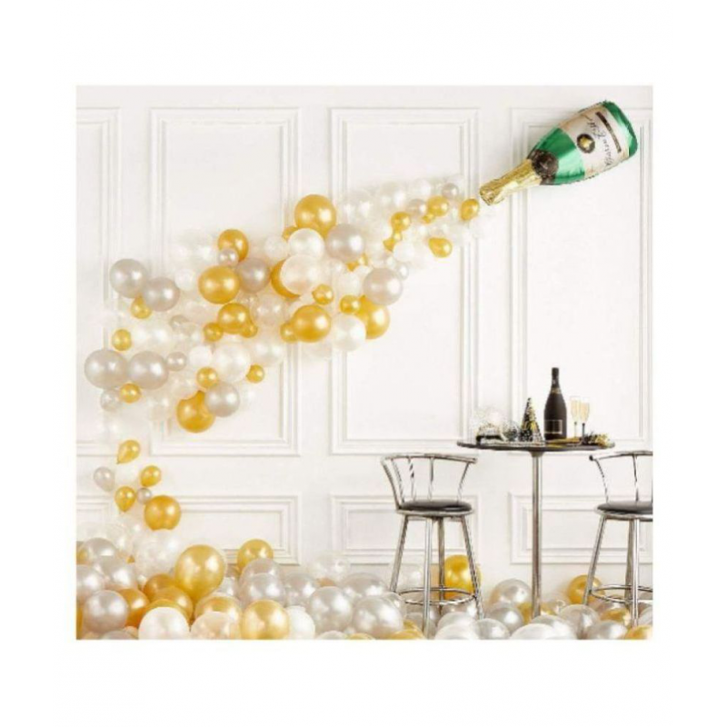 Blooms Party Decoration 91 pcs Champ Combo  Theme ,Mettallic Balloons +Champ shape foil Balloon.