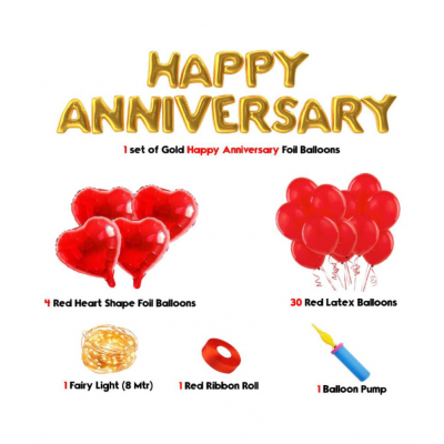 Blooms Prime Happy Anniversary Decoration Kit (Pack of 6 items)