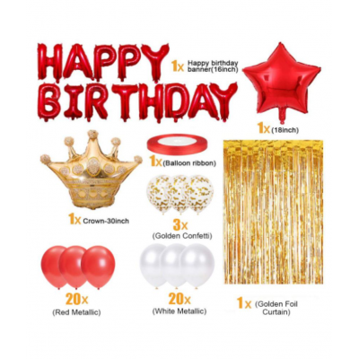 Blooms Royal Theme Happy Birthday Pack of 60 Pcs.